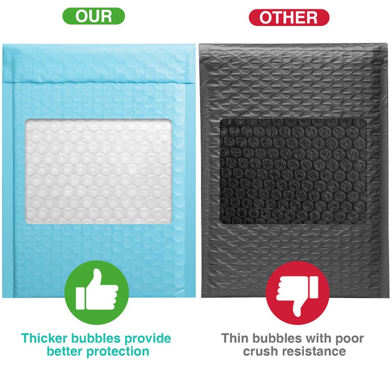 Metronic Bubble Mailers 6x10 Inch 25 Pack Usable Size 6x9" Waterproof Bubble Mailer Cushioning Padded Envelopes, Bubble Envelopes for Shipping, Mailing, Packaging, Small Business Supplies, Light Blue - Image 4